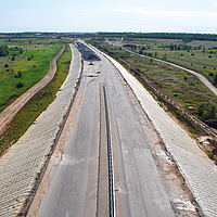 Paredes revestidas com tapete de betão Incomat® Flex vistas do ar