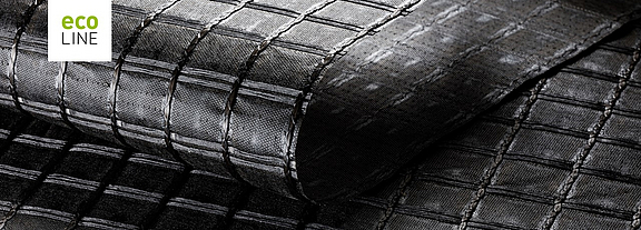 Força sustentável com HaTelit C 40/17 eco - qualidade e compatibilidade ambiental "Made in Germany". HaTelit C 40/17 eco Malha de reforço feita de PET 100% reciclado e tecido não tecido ultra-leve