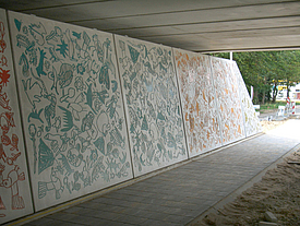Design criativo da parede: painel Fortrac com pintura impressionante