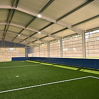 Interior view of the folding front in the soccer hall