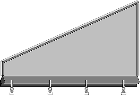 Imagem de uma empena trapezoidal, uma variante das variantes de fixação Lubratec