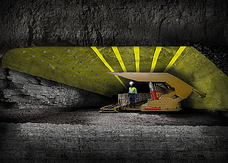 Suporte de mineração de alta resistência: geogrelha Minegrid® da HUESKER para suporte seguro de queda de rochas e longwall