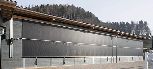 Frentes Lubratec® - Rollofront - Proteção estável para aberturas particularmente longas com elevada segurança do sistema Lubratec Rollofront - Frente têxtil fiável para utilização no interior e no exterior