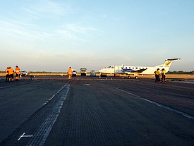 Pista de aterragem de aviões reforçada com HaTelit C eco sustentável