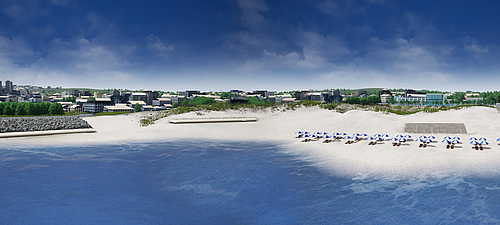 Diques, barragens e reforço de dunas com tubos SoilTain e sacos SoilTain para uma proteção sustentável contra inundações Proteção sustentável contra inundações com SoilTain Tubes e SoilTain Bags sob a forma de diques, barragens e reforços de dunas, adequados para instalações paisagísticas e hoteleiras