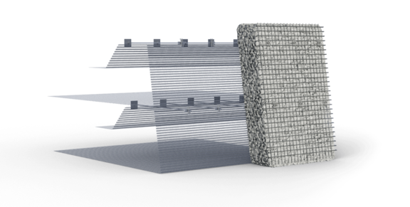 Sistema de gabiões Fortrac Design natural: Sistema de gabiões Fortrac com aspeto de pedra natural