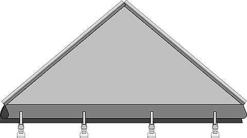 Imagem de uma empena triangular, uma variante das variantes de fixação Lubratec