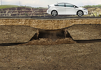 Pontes geossintéticas temporárias e permanentes para poços de drenagem
